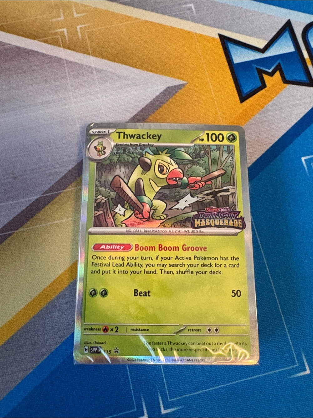 Twilight Masquerade Pokemon Thwackey Sealed Promo 115 Build & Battle Deck